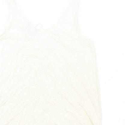 Womens UK Size 12 Marks and Spencer Ivory Basic Tank