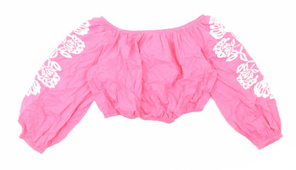 Womens UK Size 18 Marks and Spencer Pink Cropped Blouse