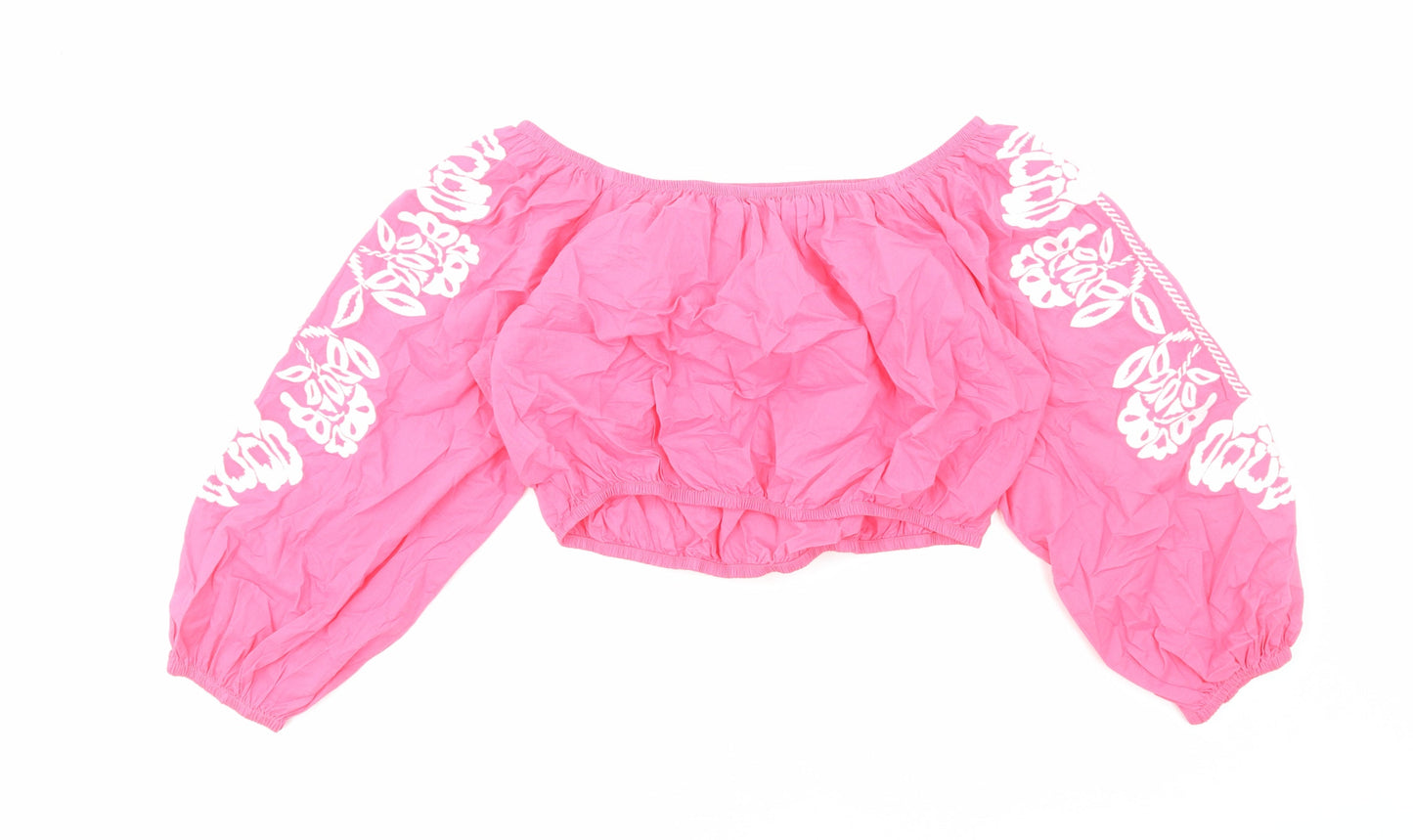 Womens UK Size 18 Marks and Spencer Pink Cropped Blouse