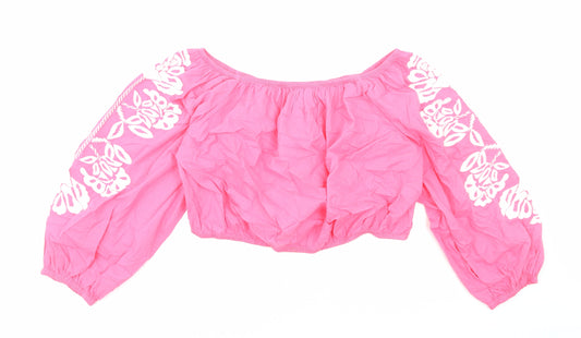 Womens UK Size 20 Marks and Spencer Pink Cropped Blouse
