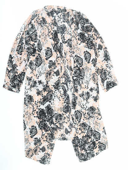 Joanna Hope Womens Pink Animal Print Jacket Size 16