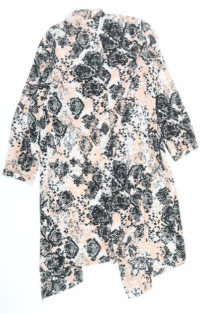 Joanna Hope Womens Pink Animal Print Jacket Size 16