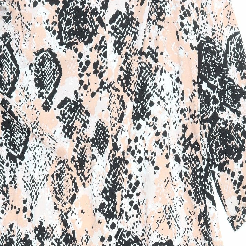 Joanna Hope Womens Pink Animal Print Jacket Size 16