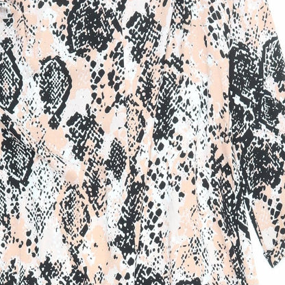 Joanna Hope Womens Pink Animal Print Jacket Size 16