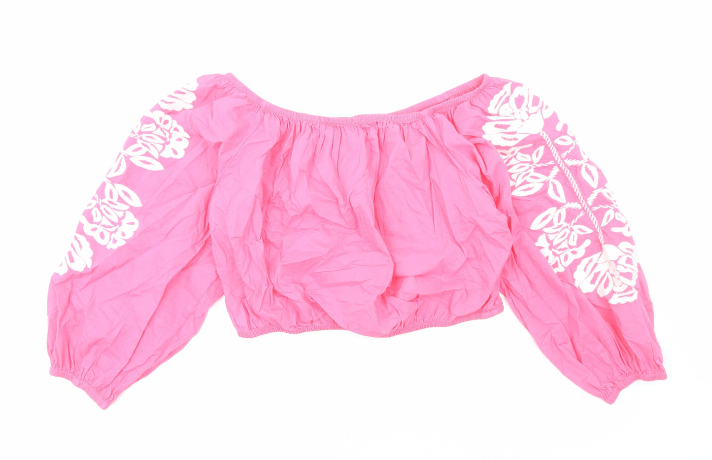 Womens UK Size 18 Marks and Spencer Pink Cropped Blouse