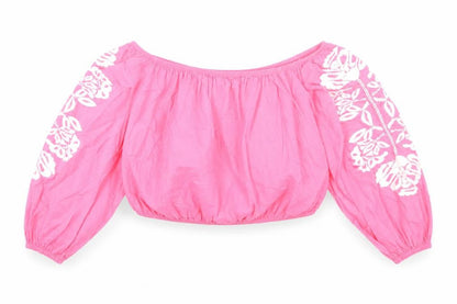 Womens UK Size 18 Marks and Spencer Pink Cropped Blouse