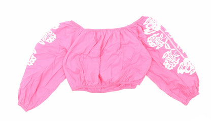 Womens UK Size 18 Marks and Spencer Pink Cropped Blouse