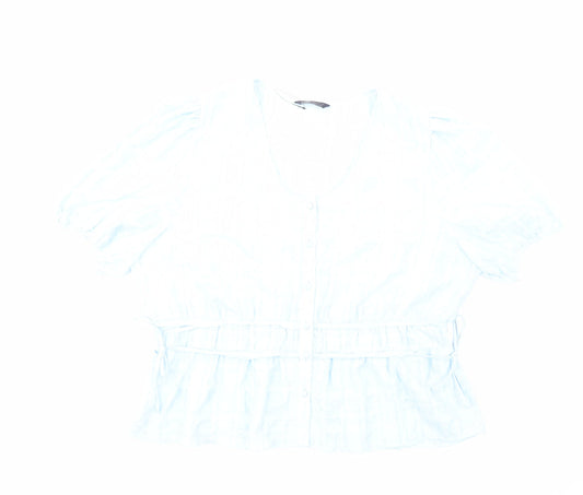 Womens UK Size 18 Marks and Spencer Blue Basic Blouse