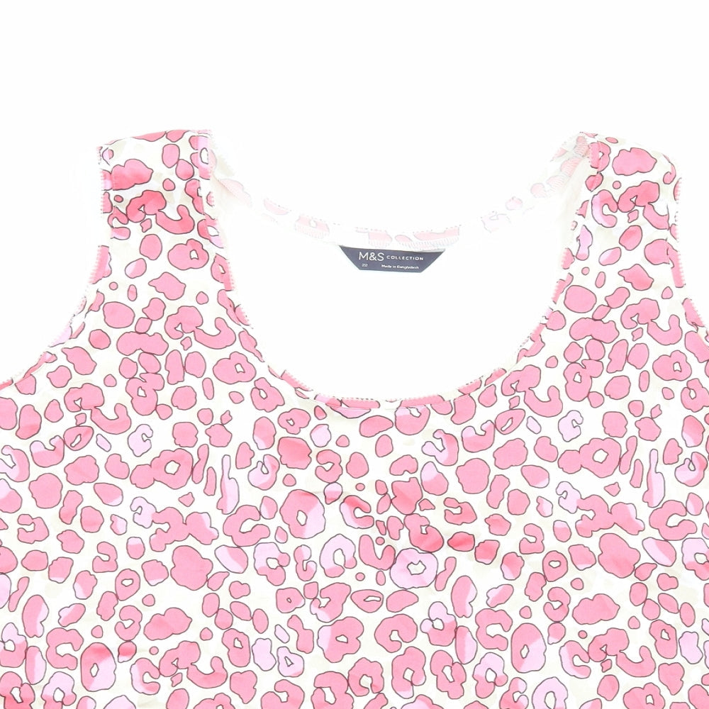 Womens UK Size 22 Marks and Spencer Pink Basic Tank