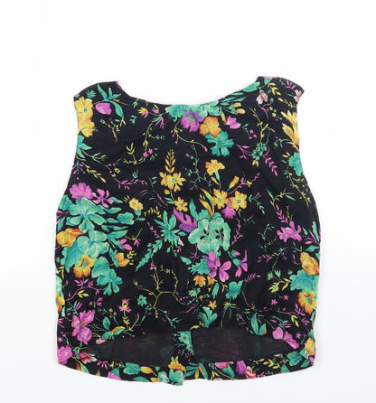 Womens UK Size S Preworn Black Cropped Tank