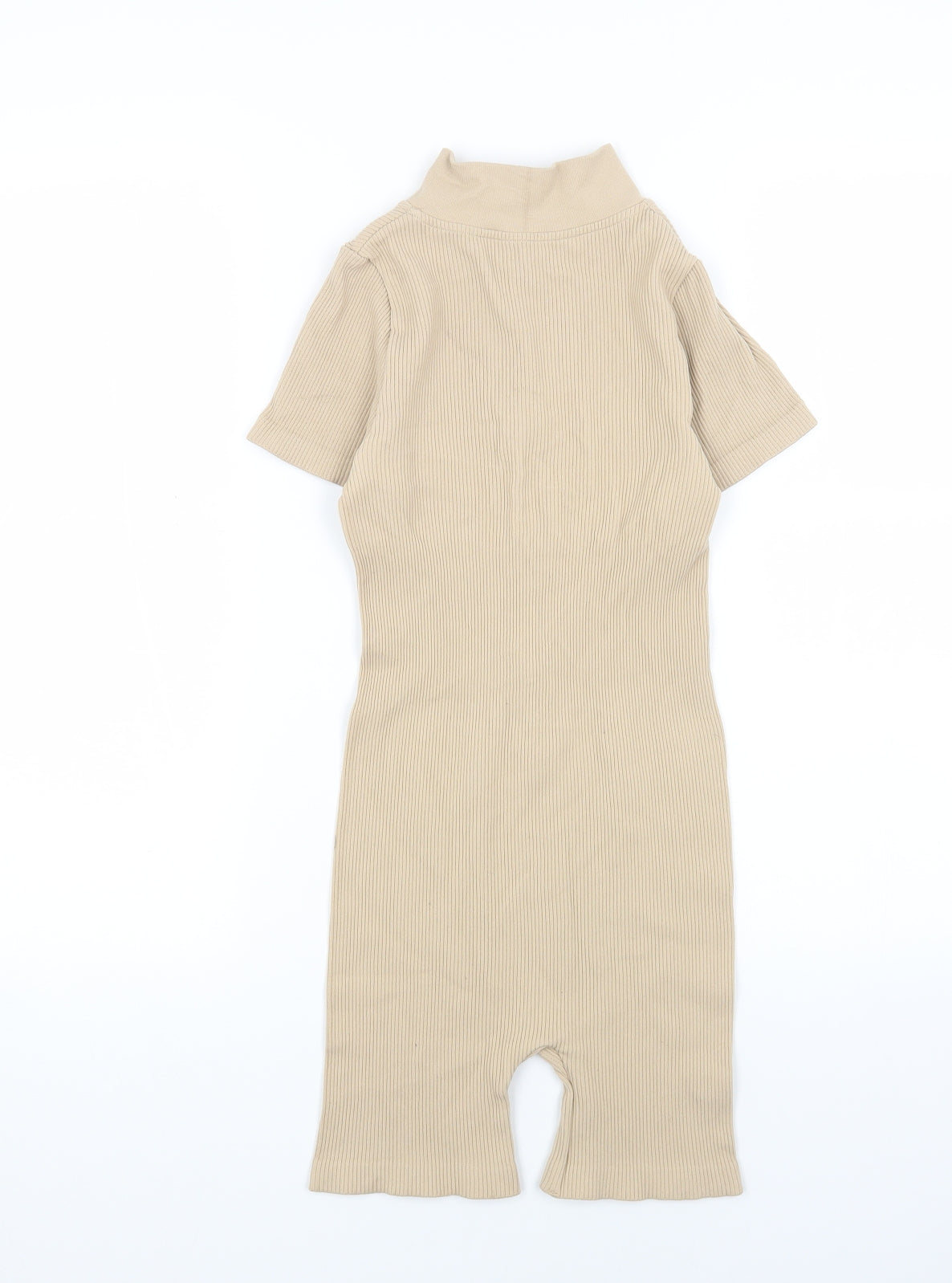 PRETTYLITTLETHING Womens Beige Polyester Playsuit One-Piece Size S L5 in Zip