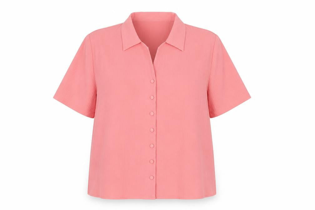 Womens UK Size 16 Berkertex Pink Basic Button-Up