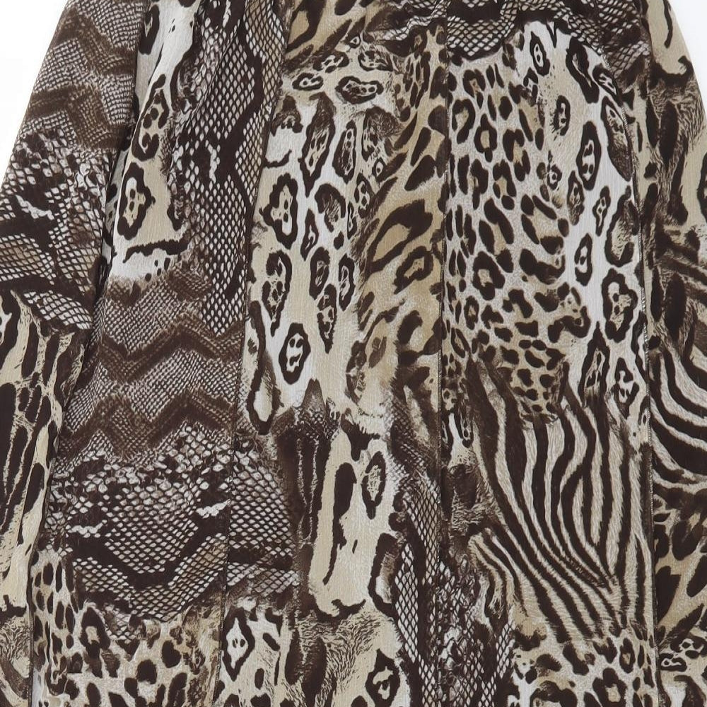 Gerry Weber Womens Brown Animal Print Polyester Flare Skirt Size 22 Zip