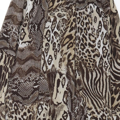 Gerry Weber Womens Brown Animal Print Polyester Flare Skirt Size 22 Zip