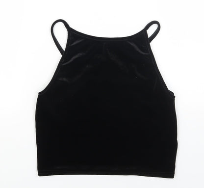 Womens UK Size S Preworn Black Cropped Tank