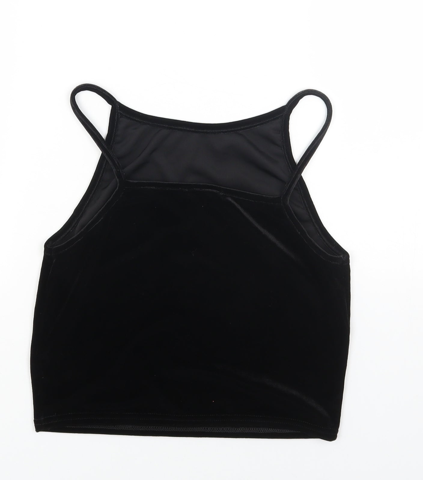 Womens UK Size S Preworn Black Cropped Tank