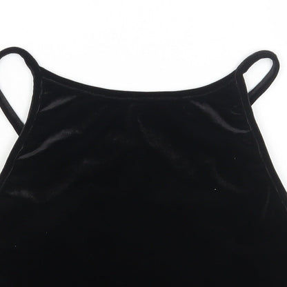 Womens UK Size S Preworn Black Cropped Tank
