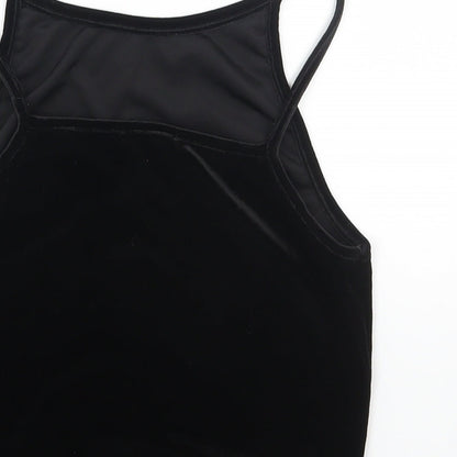 Womens UK Size S Preworn Black Cropped Tank