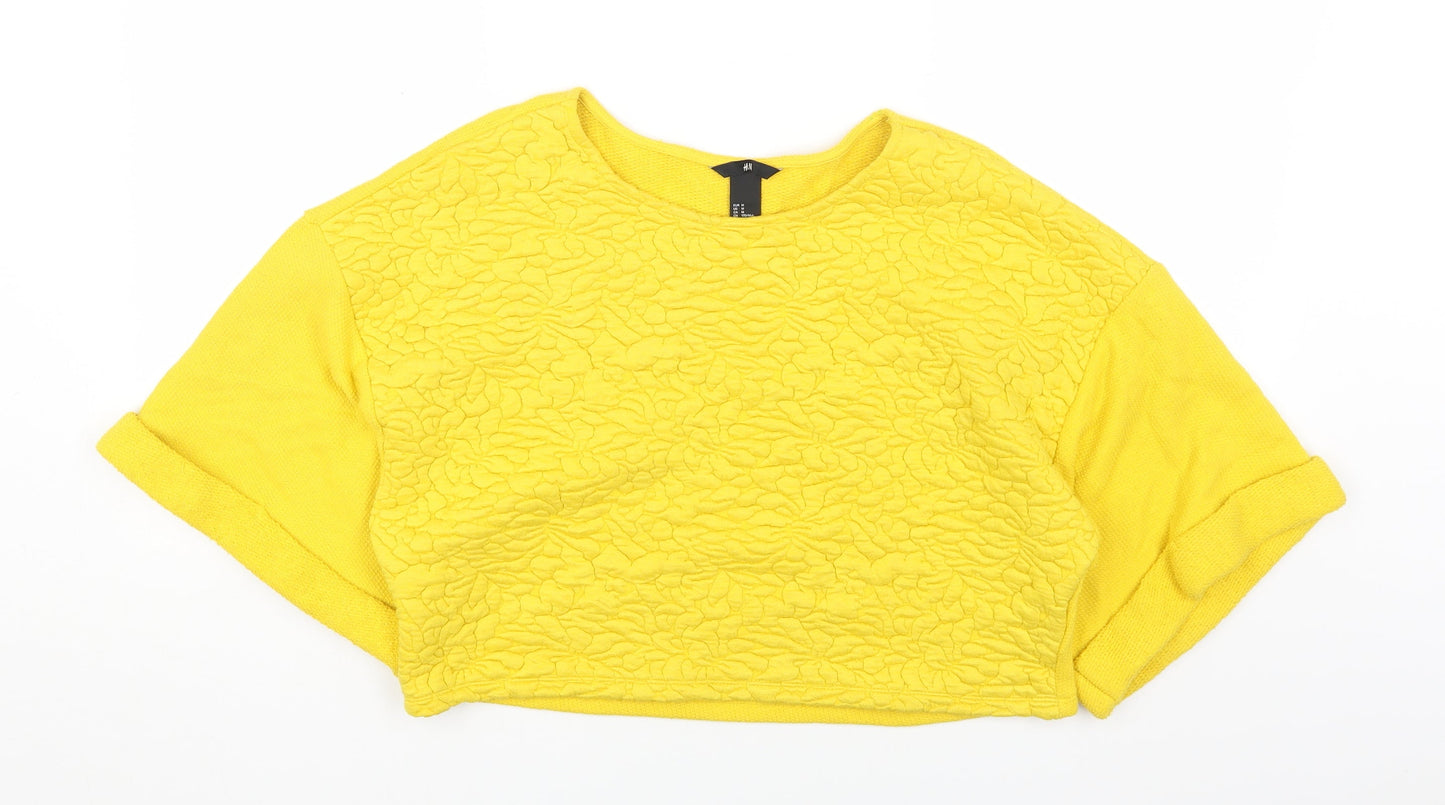 Womens UK Size M H&M Yellow Pullover Jumper