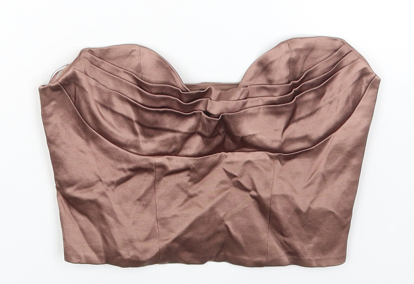 Womens UK Size XS Zara Brown Cropped Tank