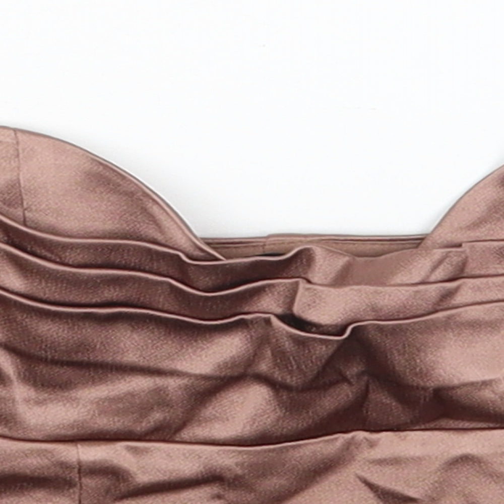 Womens UK Size XS Zara Brown Cropped Tank