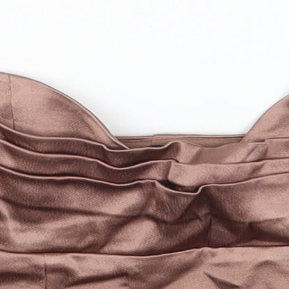 Womens UK Size XS Zara Brown Cropped Tank