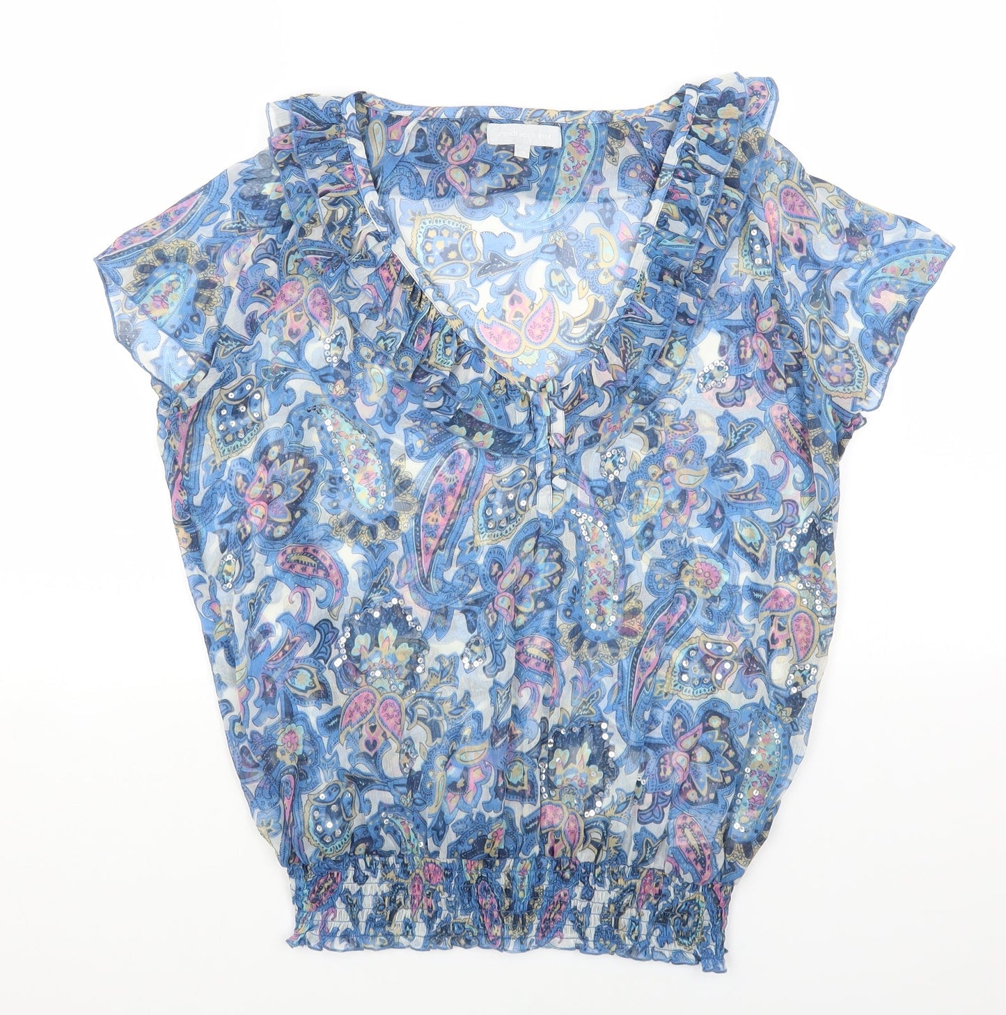 Womens UK Size 12 Red Herring Blue Basic Blouse