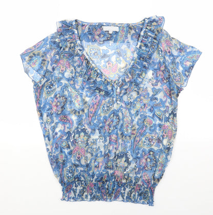 Womens UK Size 12 Red Herring Blue Basic Blouse