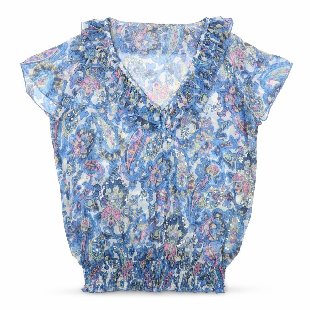 Womens UK Size 12 Red Herring Blue Basic Blouse
