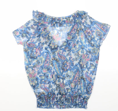 Womens UK Size 12 Red Herring Blue Basic Blouse