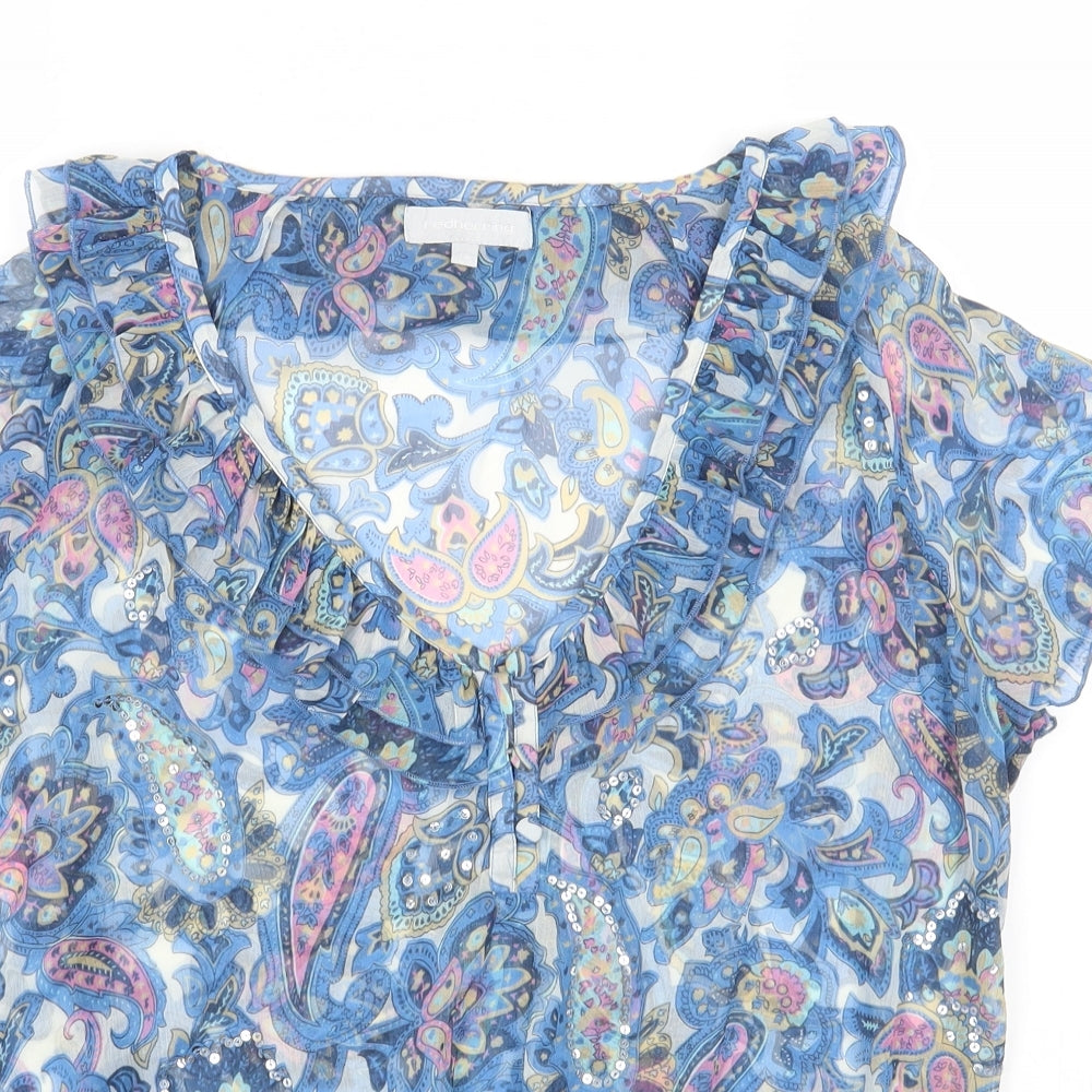 Womens UK Size 12 Red Herring Blue Basic Blouse