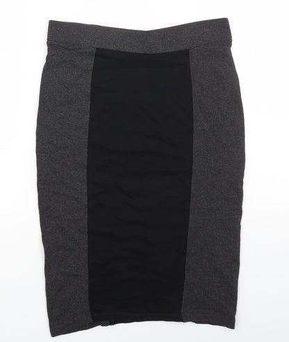 Marks and Spencer Womens Black Viscose Straight & Pencil Skirt Size 8