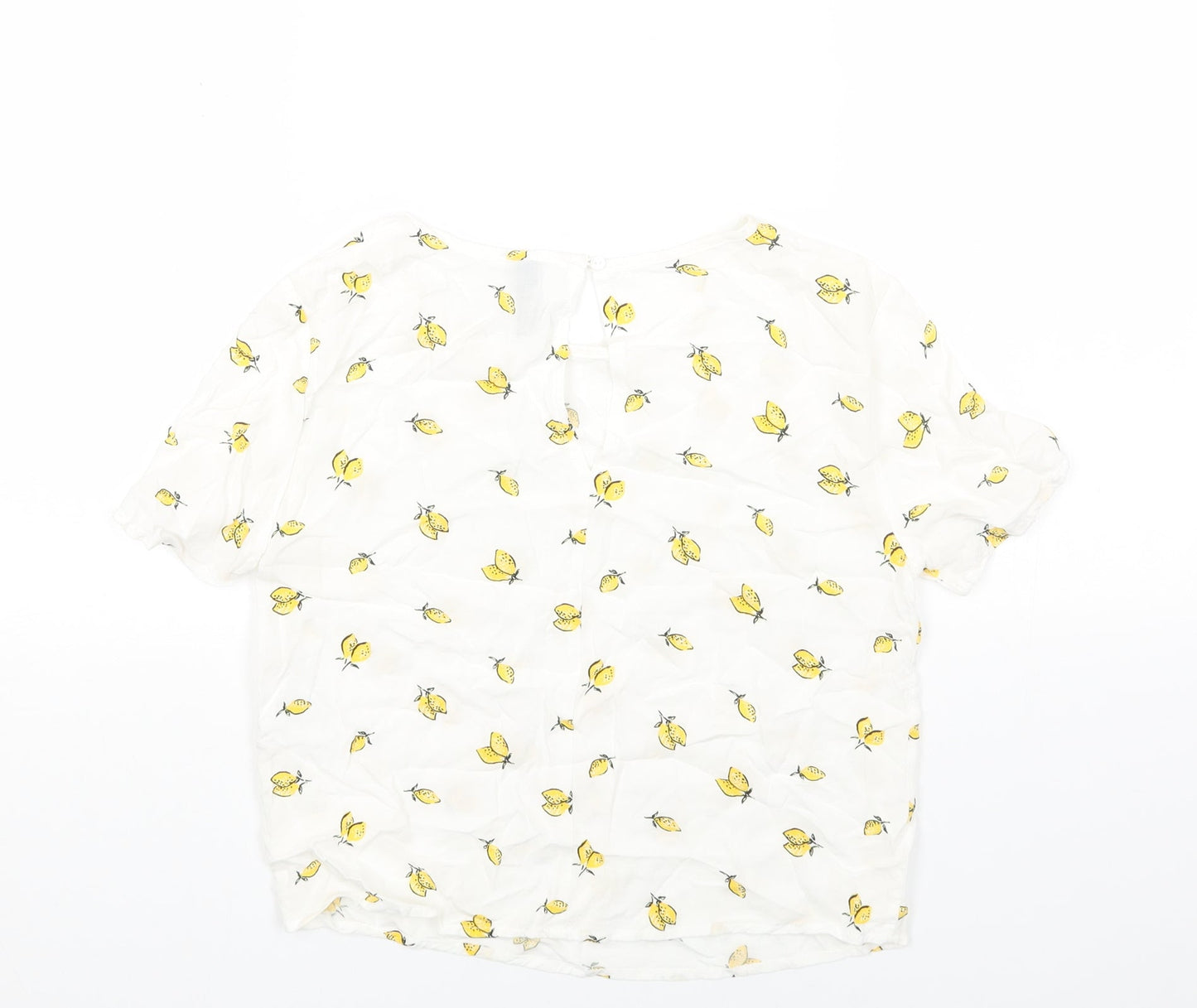 Womens UK Size 4 H&M White Basic T-Shirt