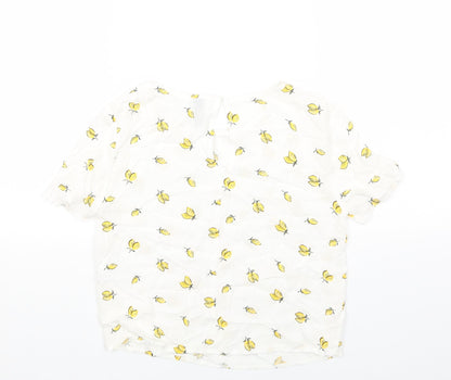 Womens UK Size 4 H&M White Basic T-Shirt