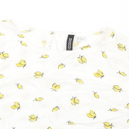 Womens UK Size 4 H&M White Basic T-Shirt