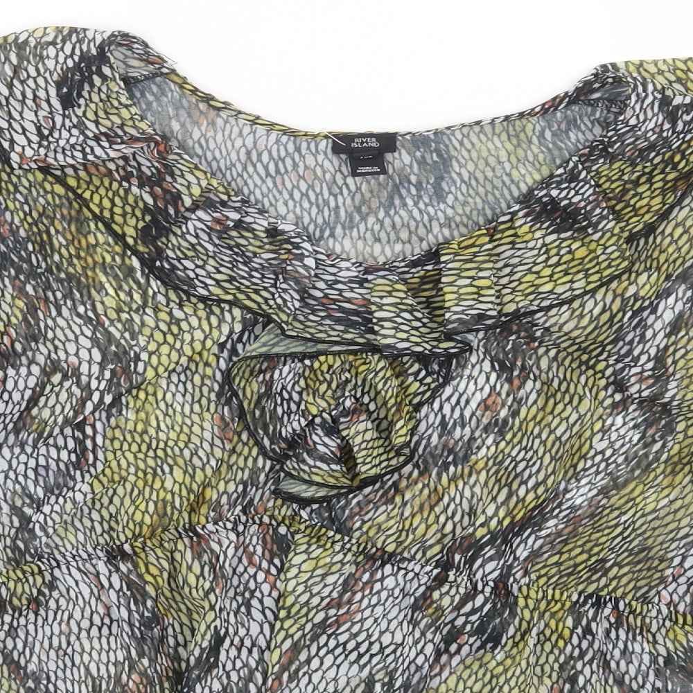 Womens UK Size 12 River Island Grey Basic Blouse