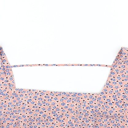Womens UK Size L Pieces Pink Cropped Blouse