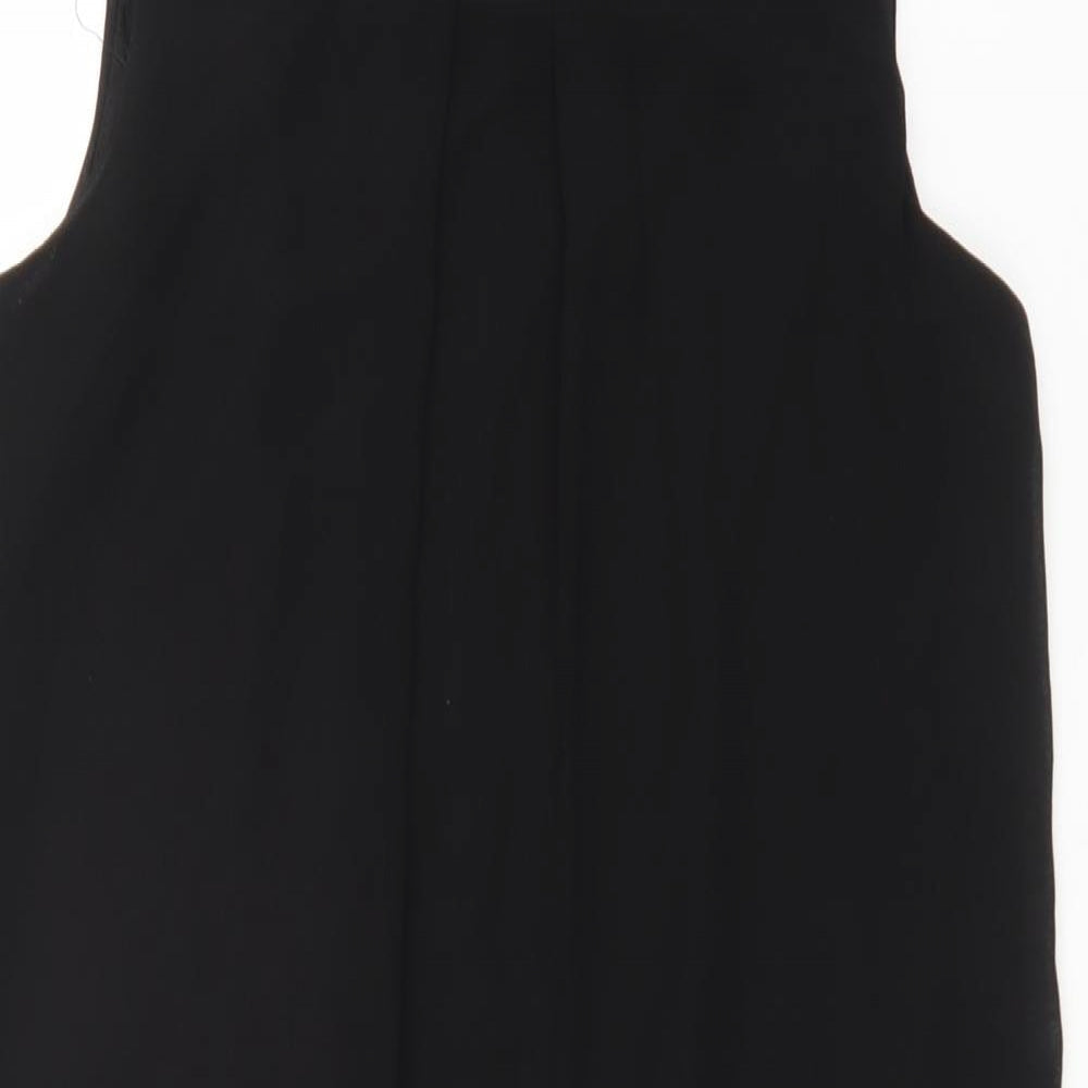 Primark Womens Black Polyester Shift Size 12 Boat Neck Button