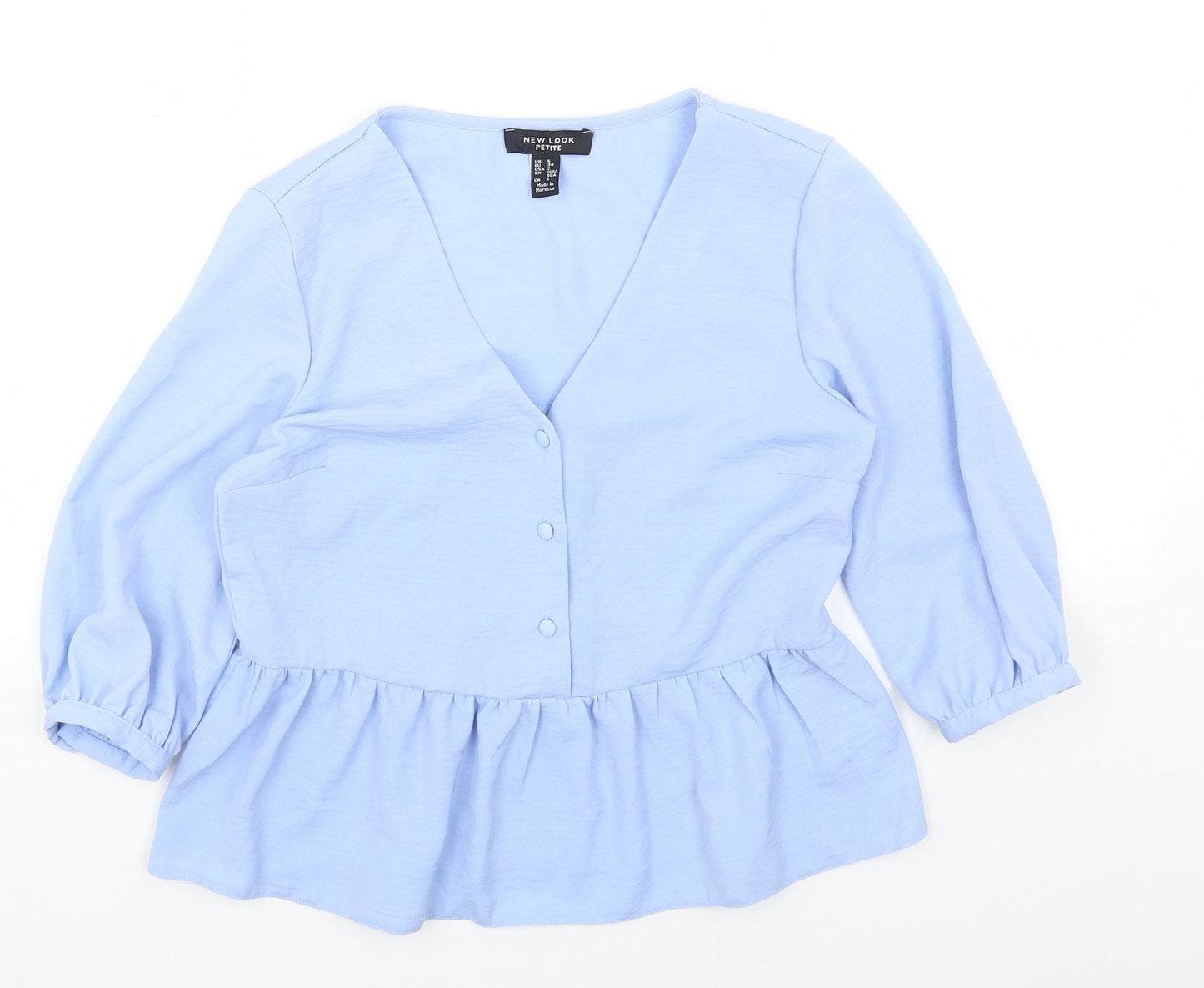 Womens UK Size 6 New Look Blue Basic Blouse
