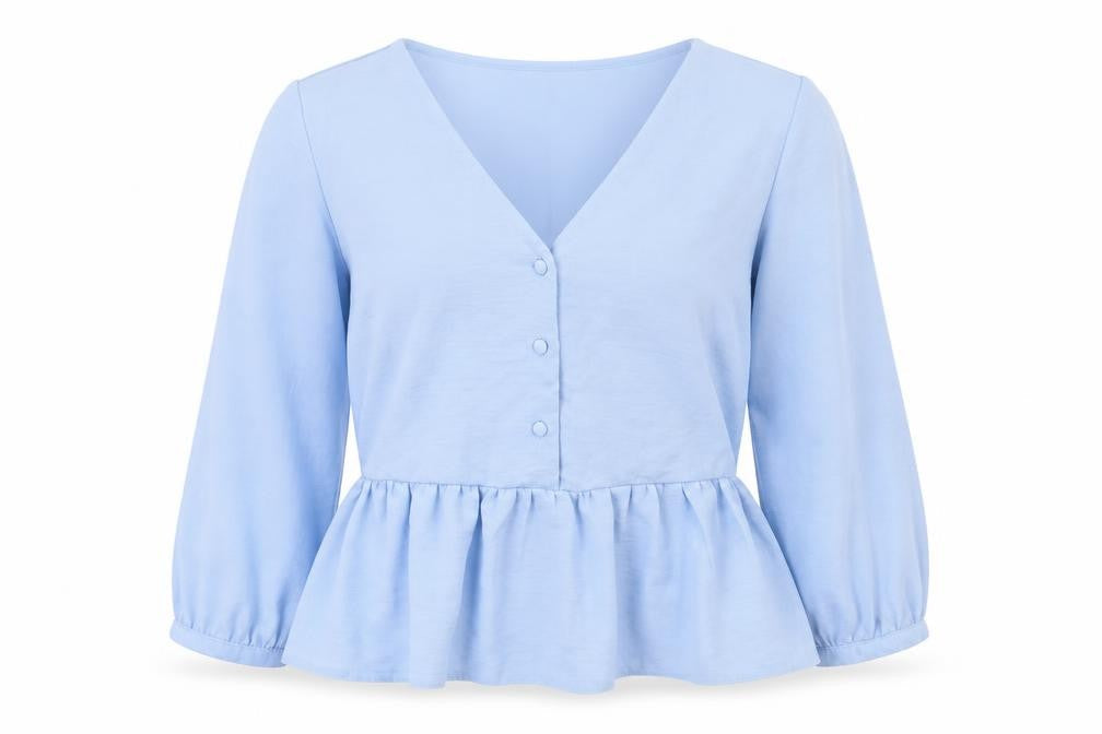 Womens UK Size 6 New Look Blue Basic Blouse