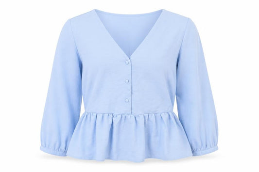 Womens UK Size 6 New Look Blue Basic Blouse