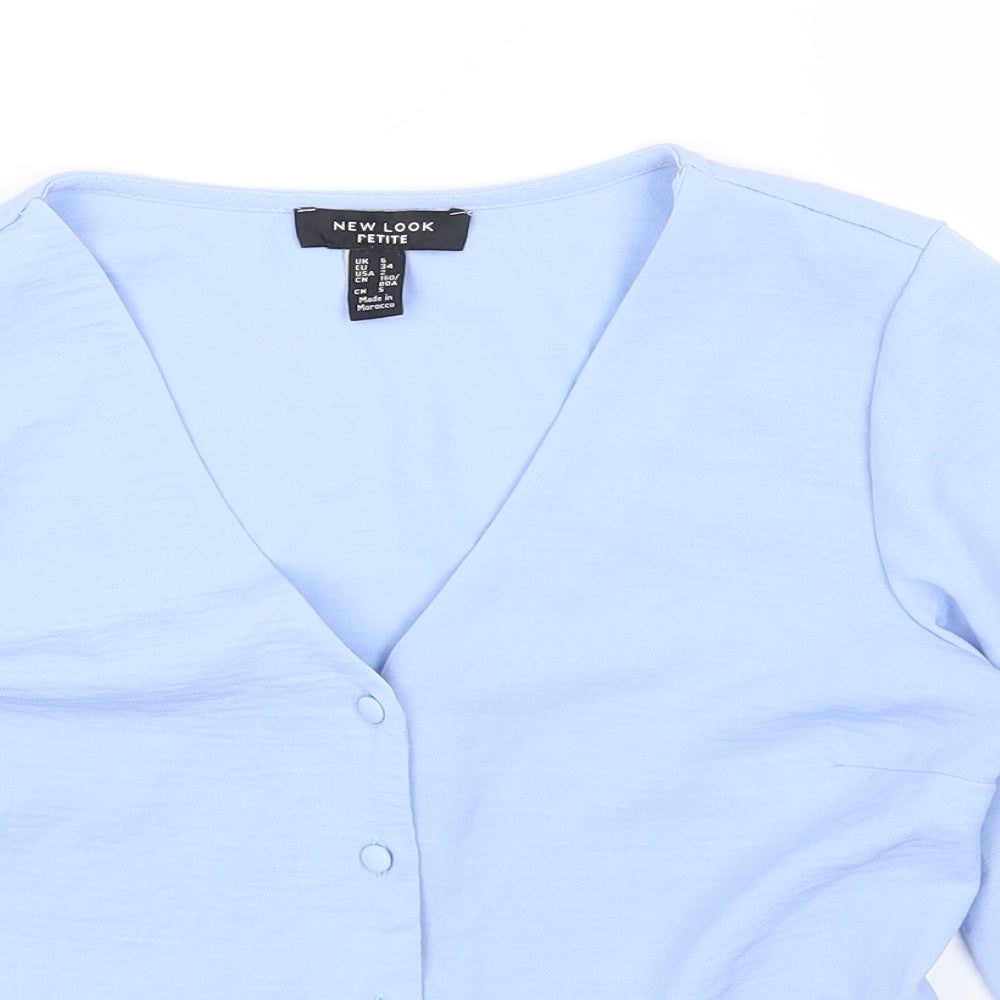 Womens UK Size 6 New Look Blue Basic Blouse