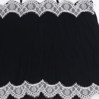 Marks and Spencer Womens Black Polyamide Basic Blouse Size 14 Square Neck