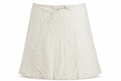 Concetti Womens Beige Linen A-Line Skirt Size 24 Tie