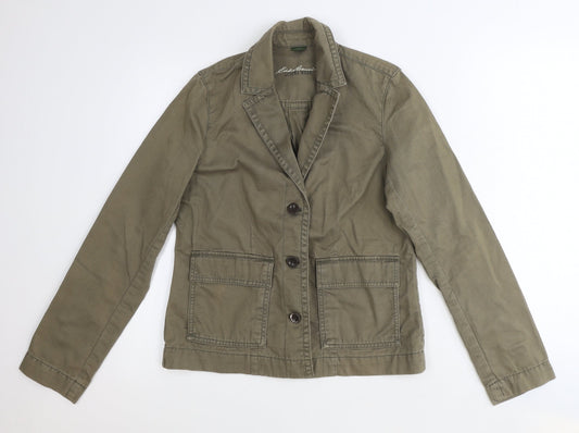 Eddie Bauer Womens Green Jacket Blazer Size S Button