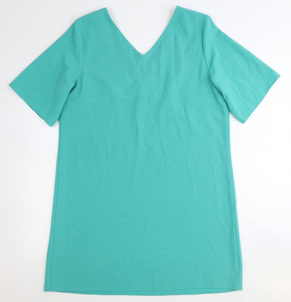 Red Herring Womens Green Polyester Shift Size 16 V-Neck Pullover