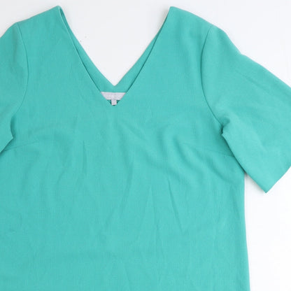 Red Herring Womens Green Polyester Shift Size 16 V-Neck Pullover
