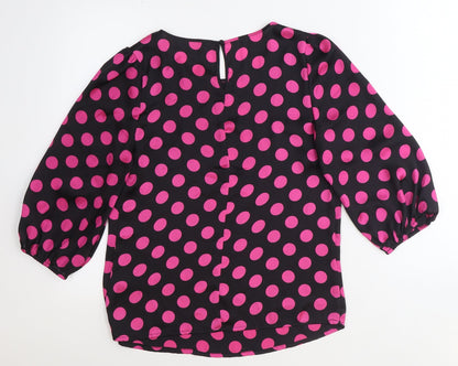 Womens UK Size 10 Red Herring Black Basic Blouse