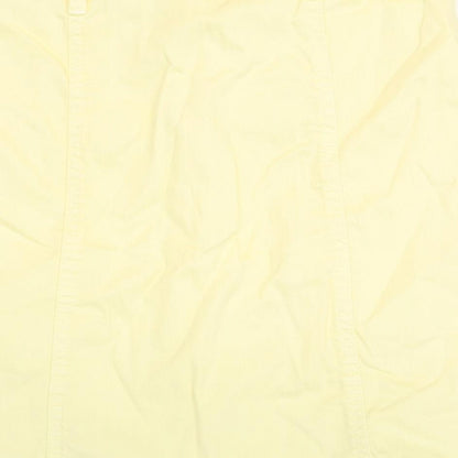 Mango Womens Yellow Cotton A-Line Skirt Size 4 Button