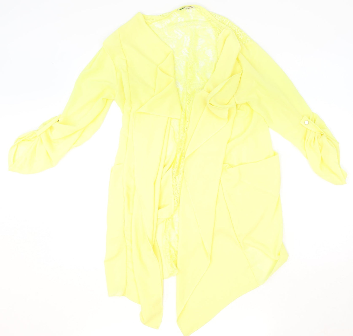 Womens UK Size 4 Preworn Yellow Cardigan Jumper